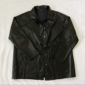 SHEIN black pleather jacket